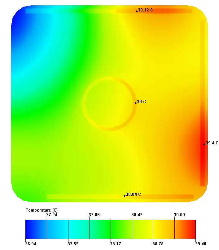 Top LED temperature of the speaker